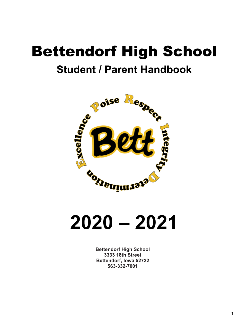 2020-2021 Student/Parent Handbook