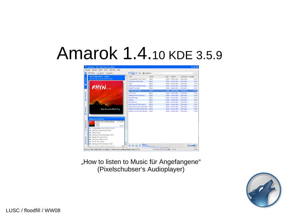 Amarok 1.4.10 KDE 3.5.9