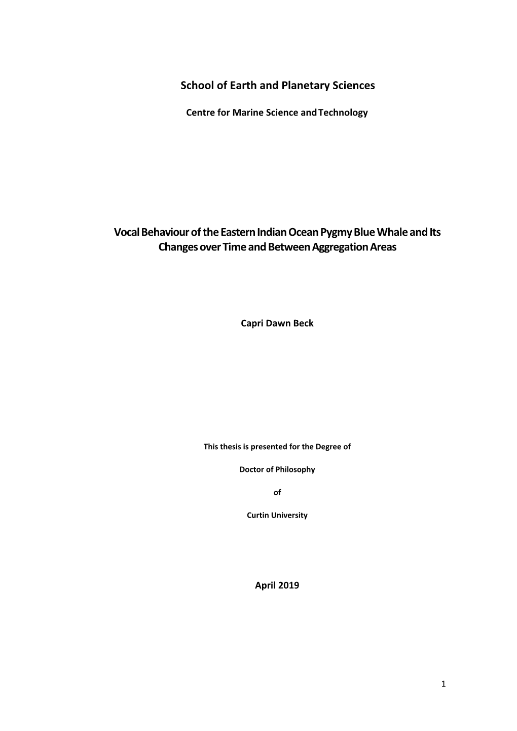 Vocal Behaviour of the Eastern Indian Ocean Pygmy Blue Whale and Its Changes Over Time and Between Aggregation Areas