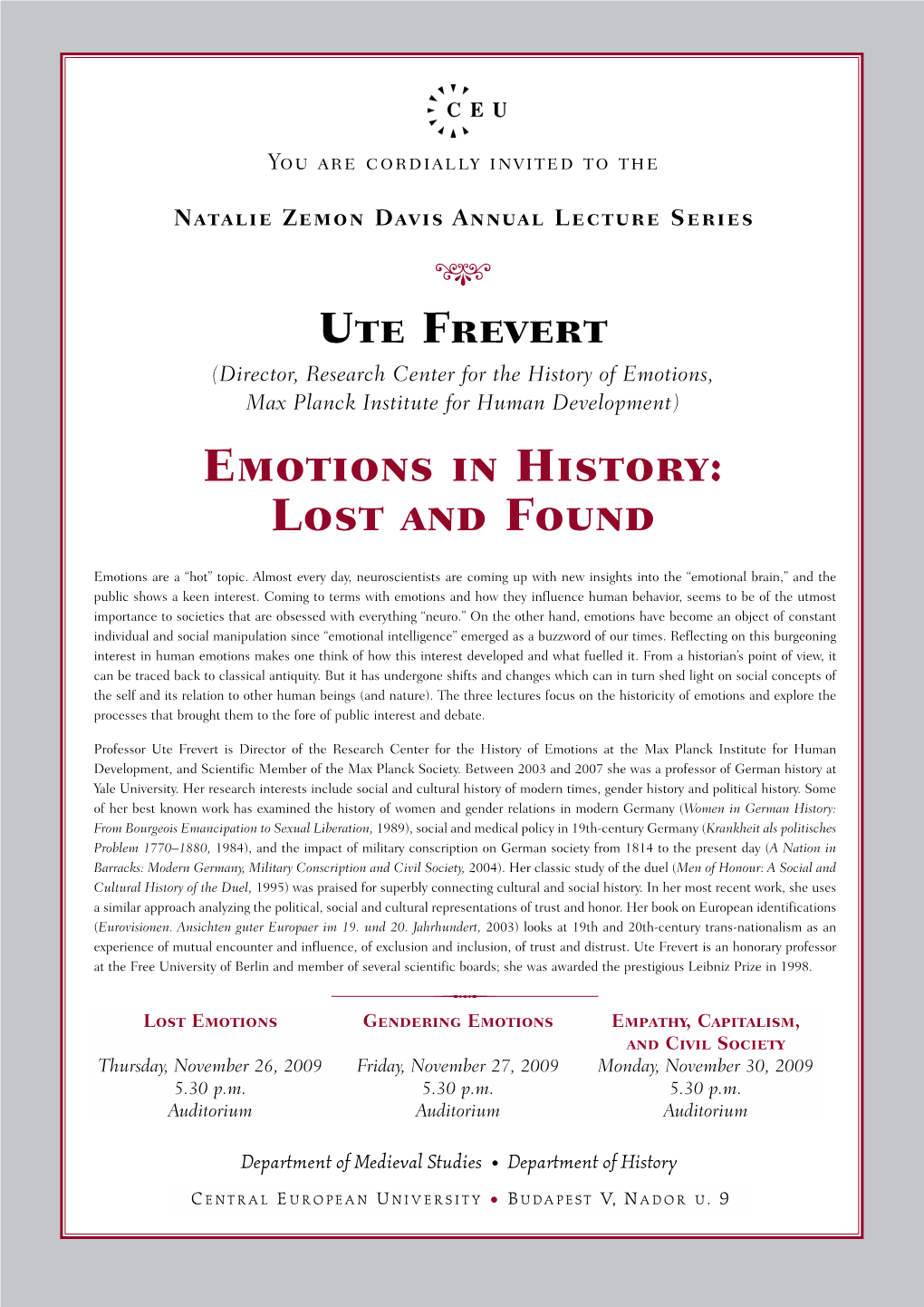 Emotions in History: Lost and Found