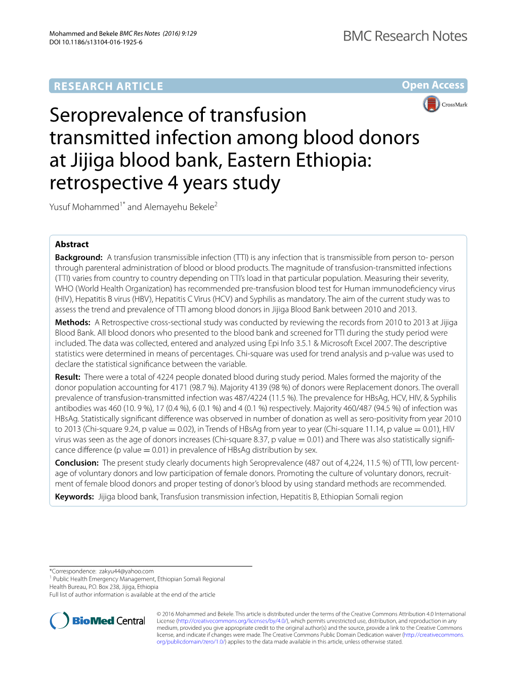 Seroprevalence of Transfusion Transmitted Infection Among Blood