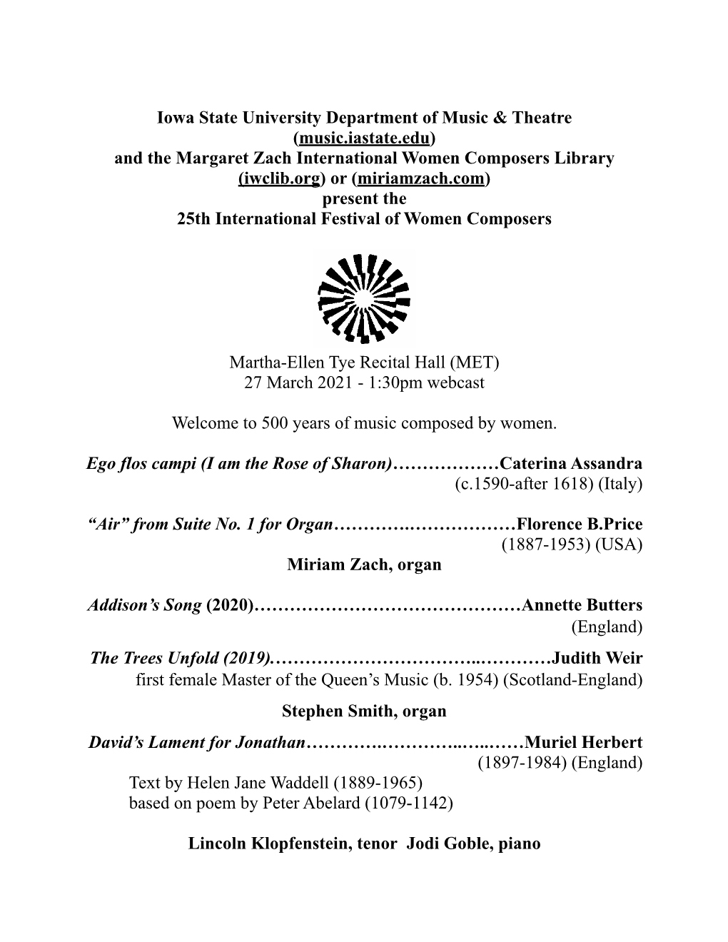 25Th Int'l Festival Program 3.27.21