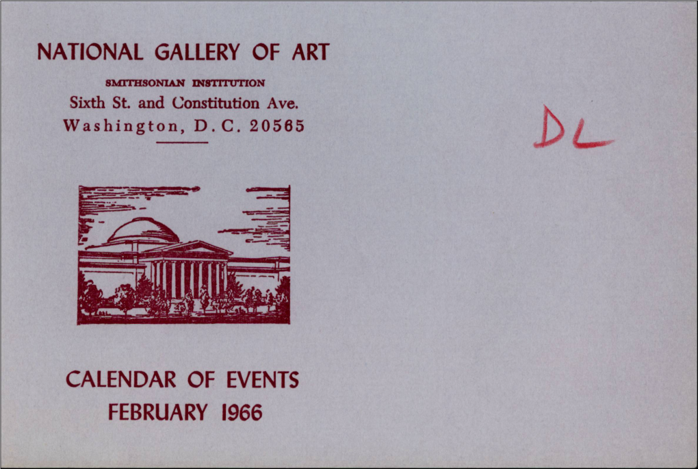 National Gallery of Art Calendar of Events