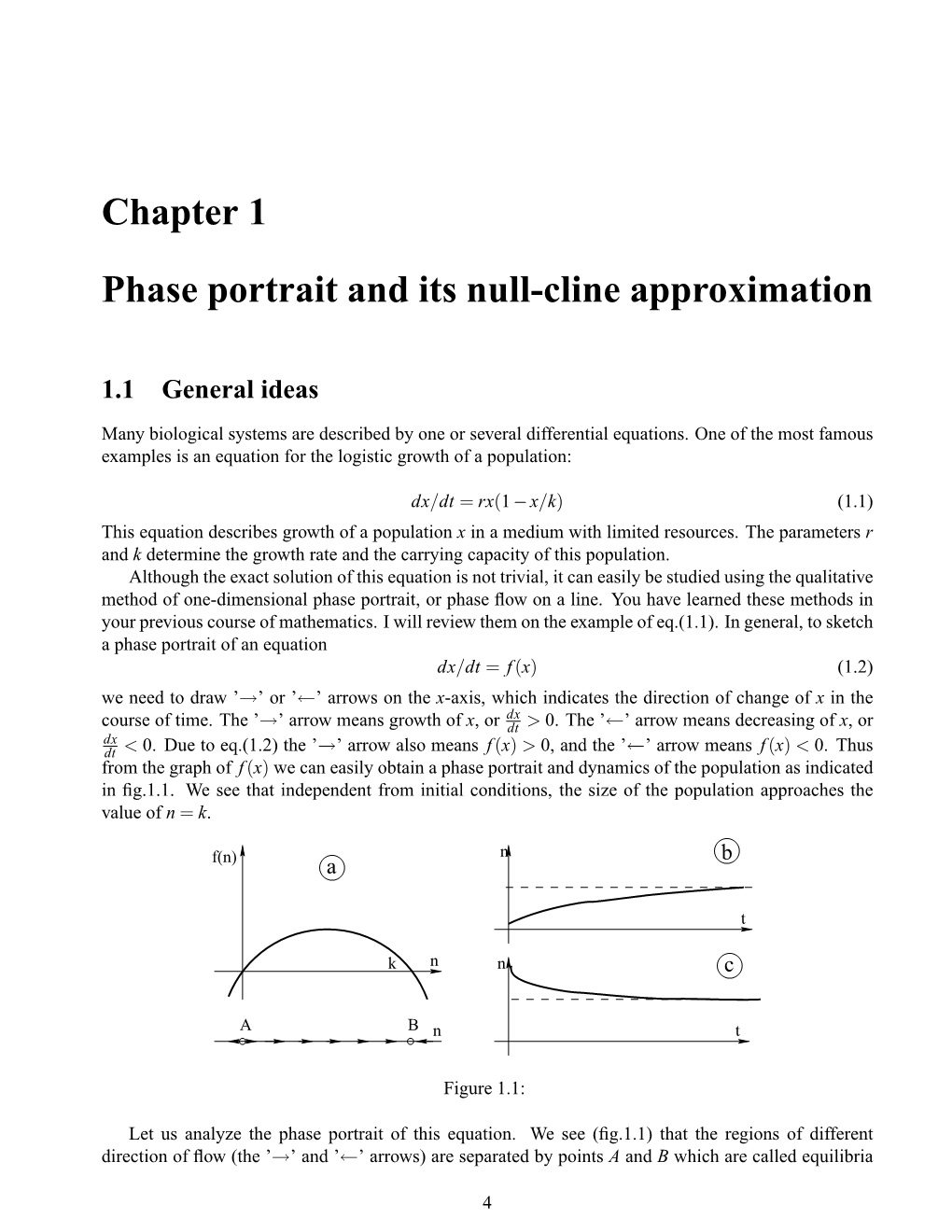 Chapter 1 Phase Portrait and Its Null-Cline Approximation