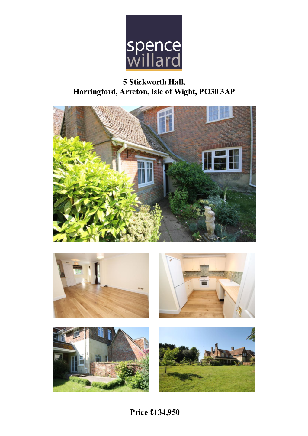 Price £134,950 5 Stickworth Hall, Horringford, Arreton, Isle of Wight