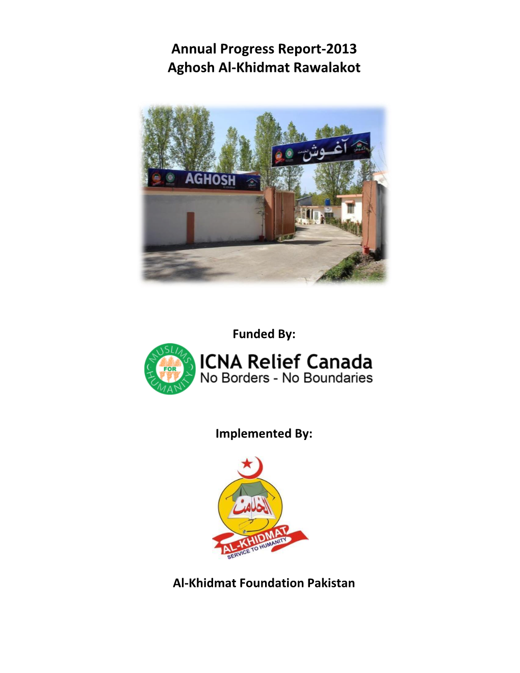 Annual Progress Report-2013 Aghosh Al-Khidmat Rawalakot