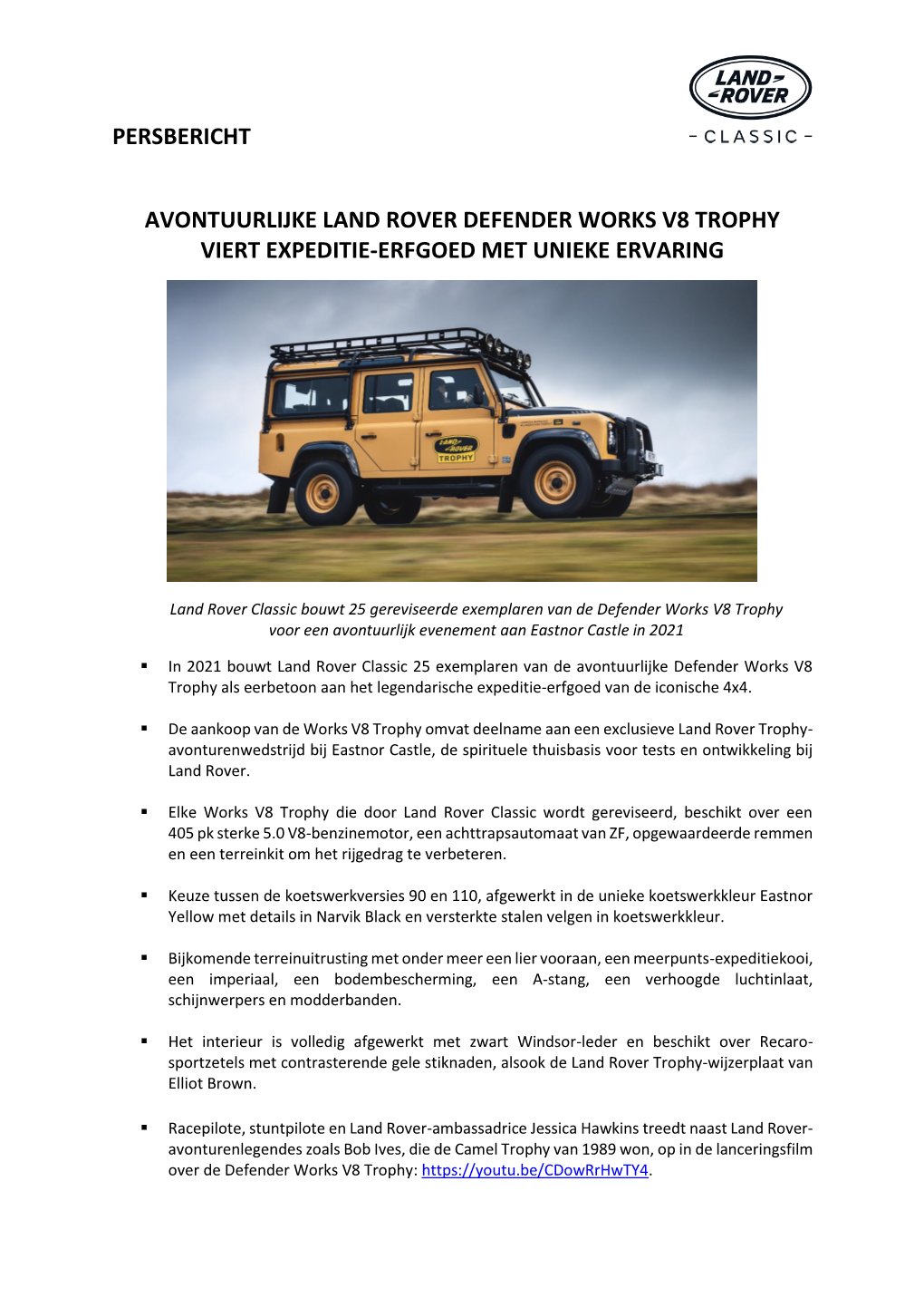 Persbericht Avontuurlijke Land Rover Defender