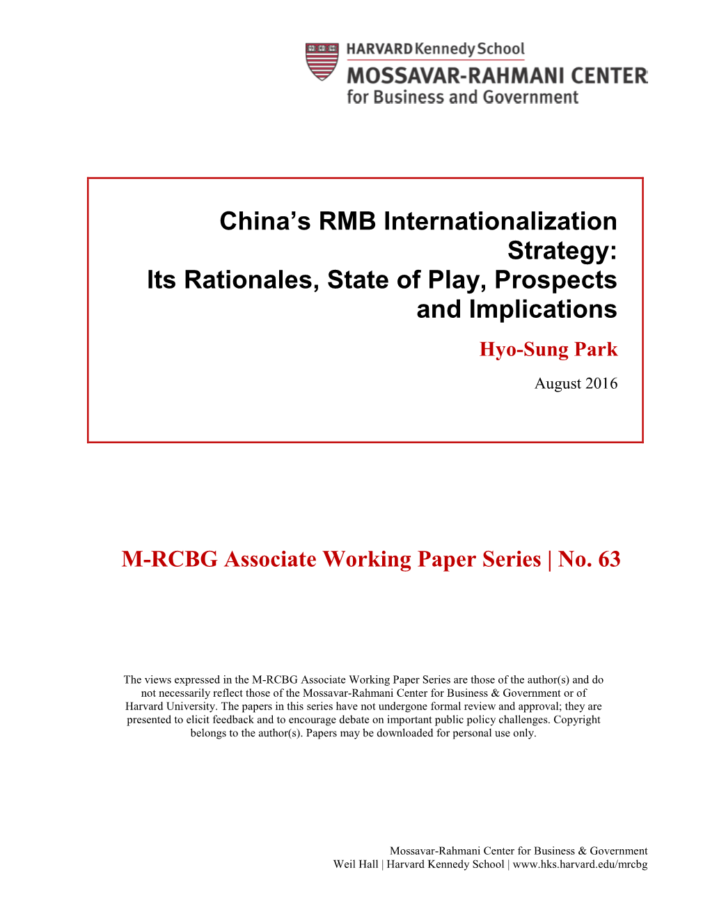 China's RMB Internationalization Strategy