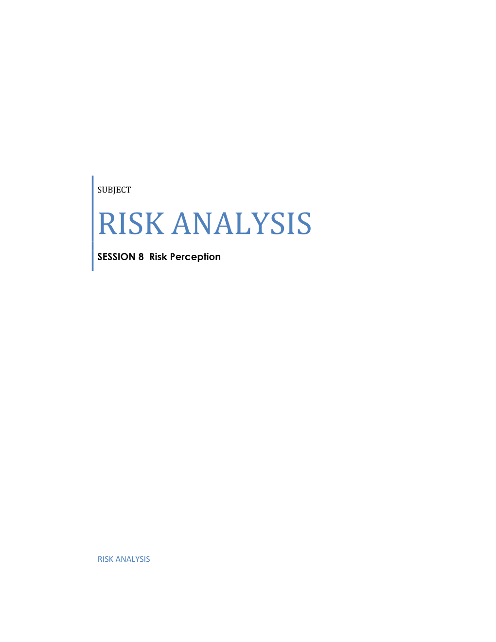 Risk Analysis