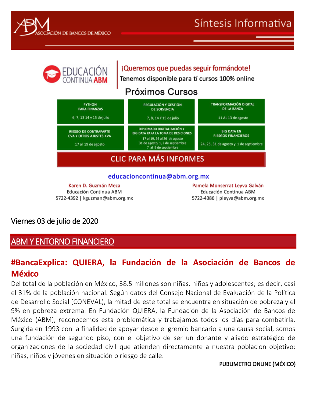 ABM Y ENTORNO FINANCIERO #Bancaexplica