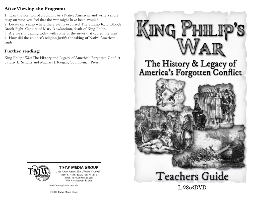 L9803DVD-King Philip's War-T Guide