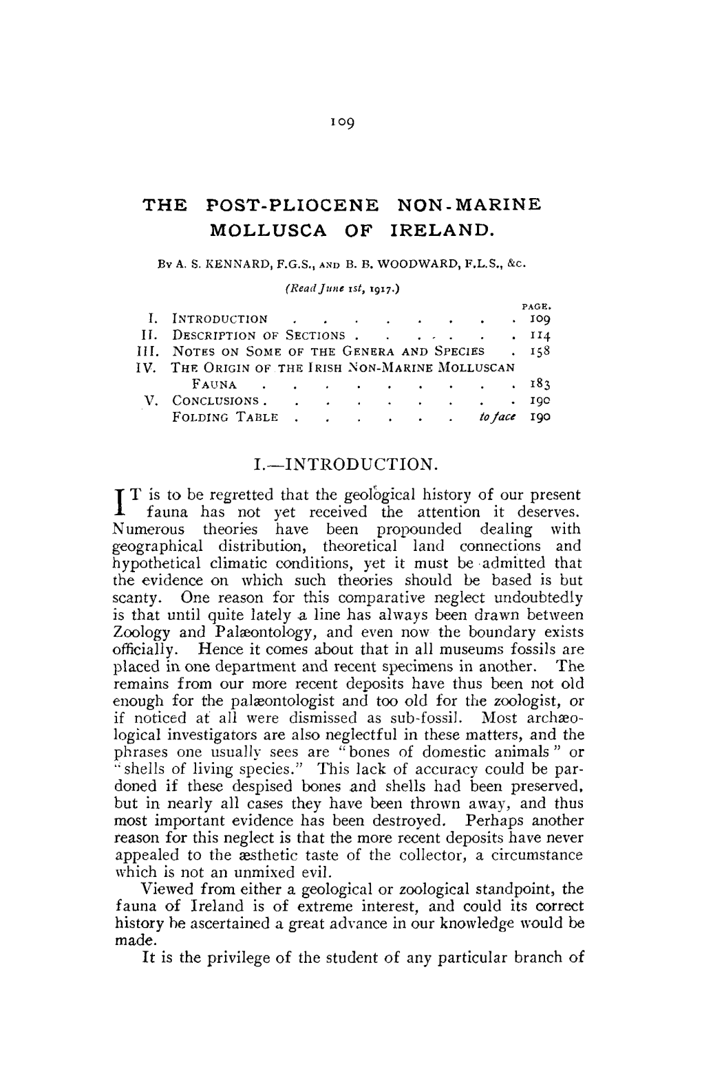 The Post-Pliocene Non-Marine Mollusca of Ireland