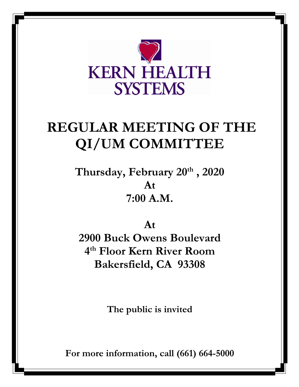 Regular Meeting of the Qi/Um Committee