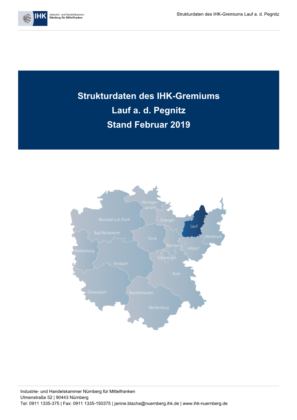 Strukturdaten Des IHK-Gremiums Lauf A. D. Pegnitz Stand Februar 2019