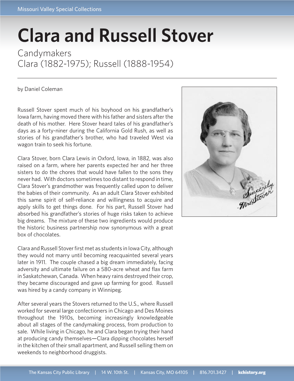 Clara and Russell Stover Candymakers Clara (1882-1975); Russell (1888-1954)