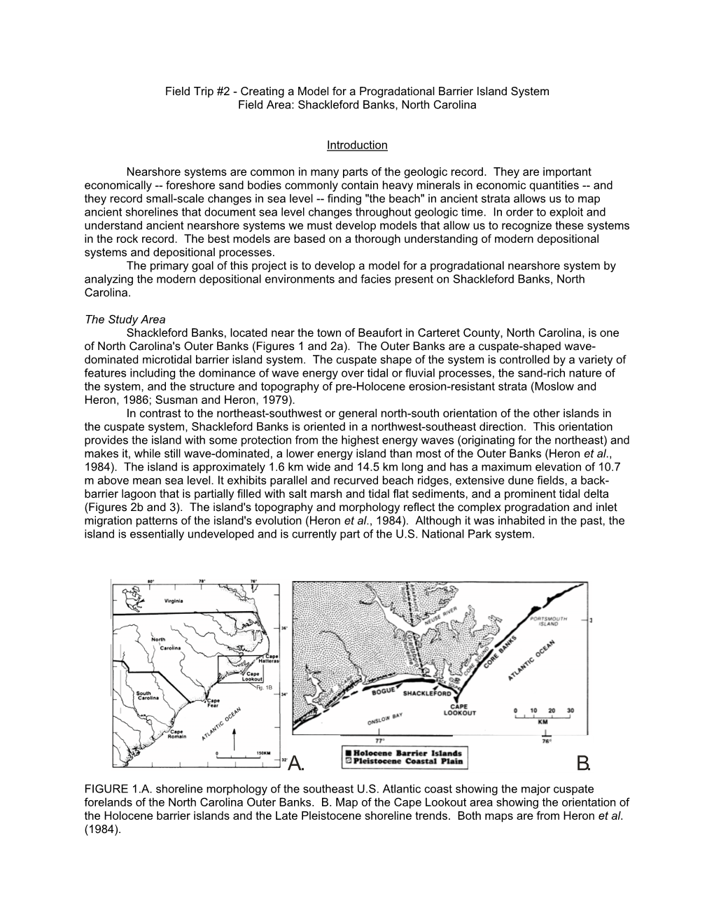 Creating a Model for a Progradational Barrier Island System Field Area: Shackleford Banks, North Carolina