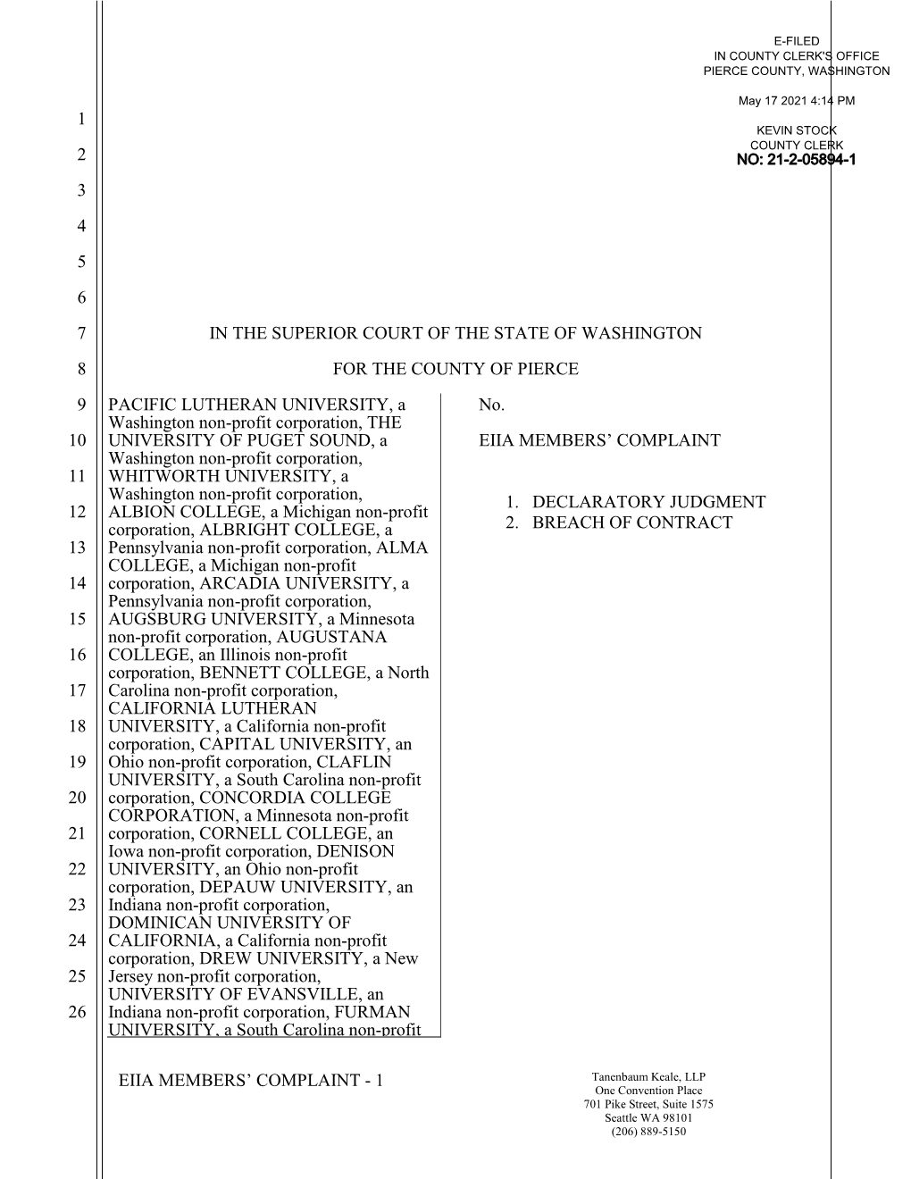 Eiia Members' Complaint