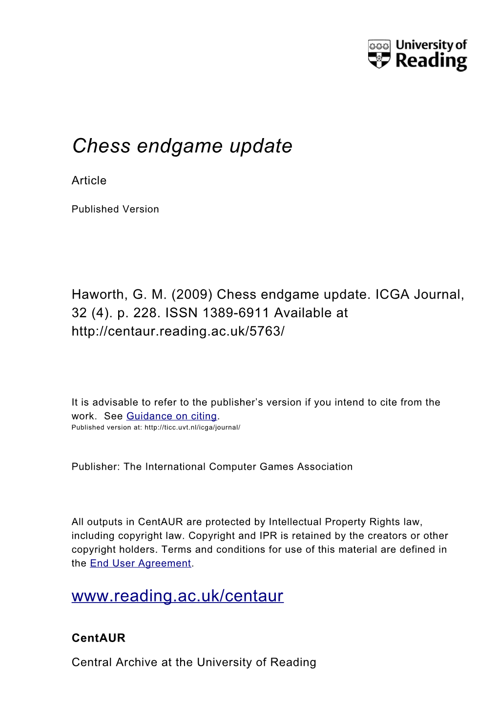 Chess Endgame Update