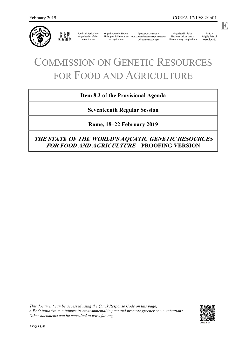 Commission on Genetic Resources for Food and Agriculture