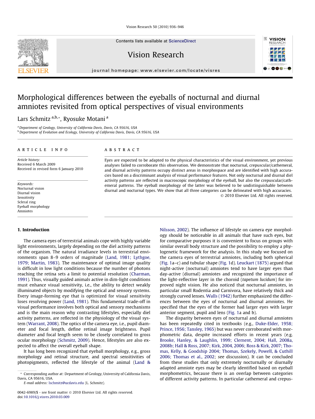 Morphological Differences Between the Eyeballs of Nocturnal and Diurnal Amniotes Revisited from Optical Perspectives of Visual Environments