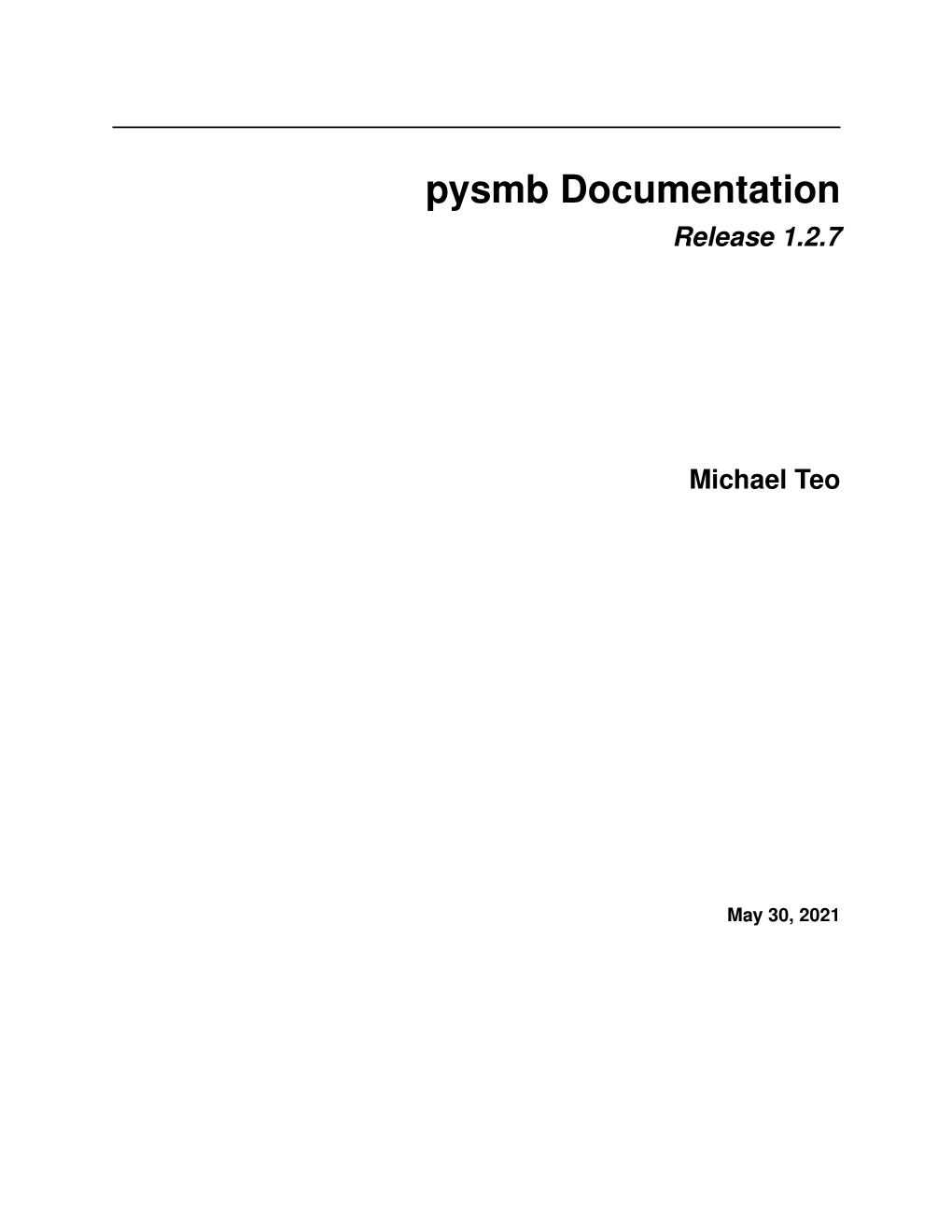 Pysmb Documentation Release 1.2.7