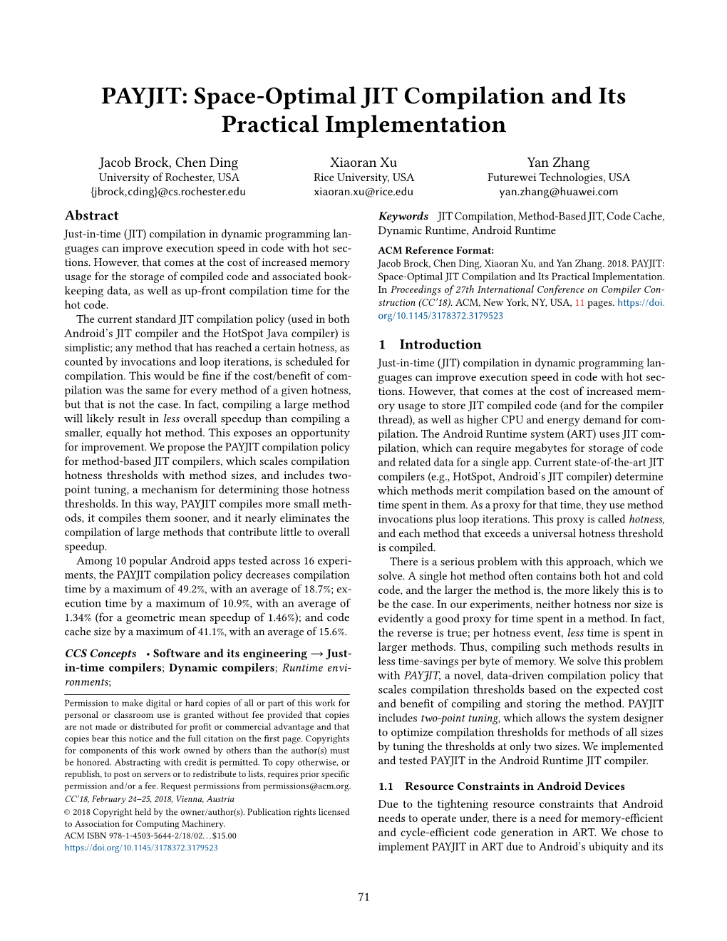 Space-Optimal JIT Compilation and Its Practical Implementation