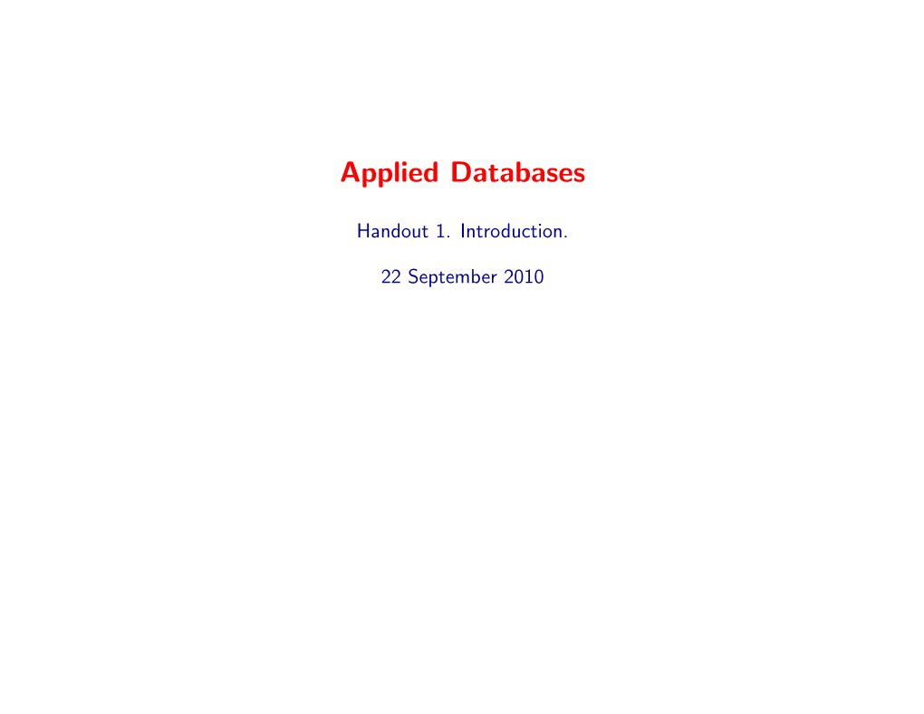 Applied Databases