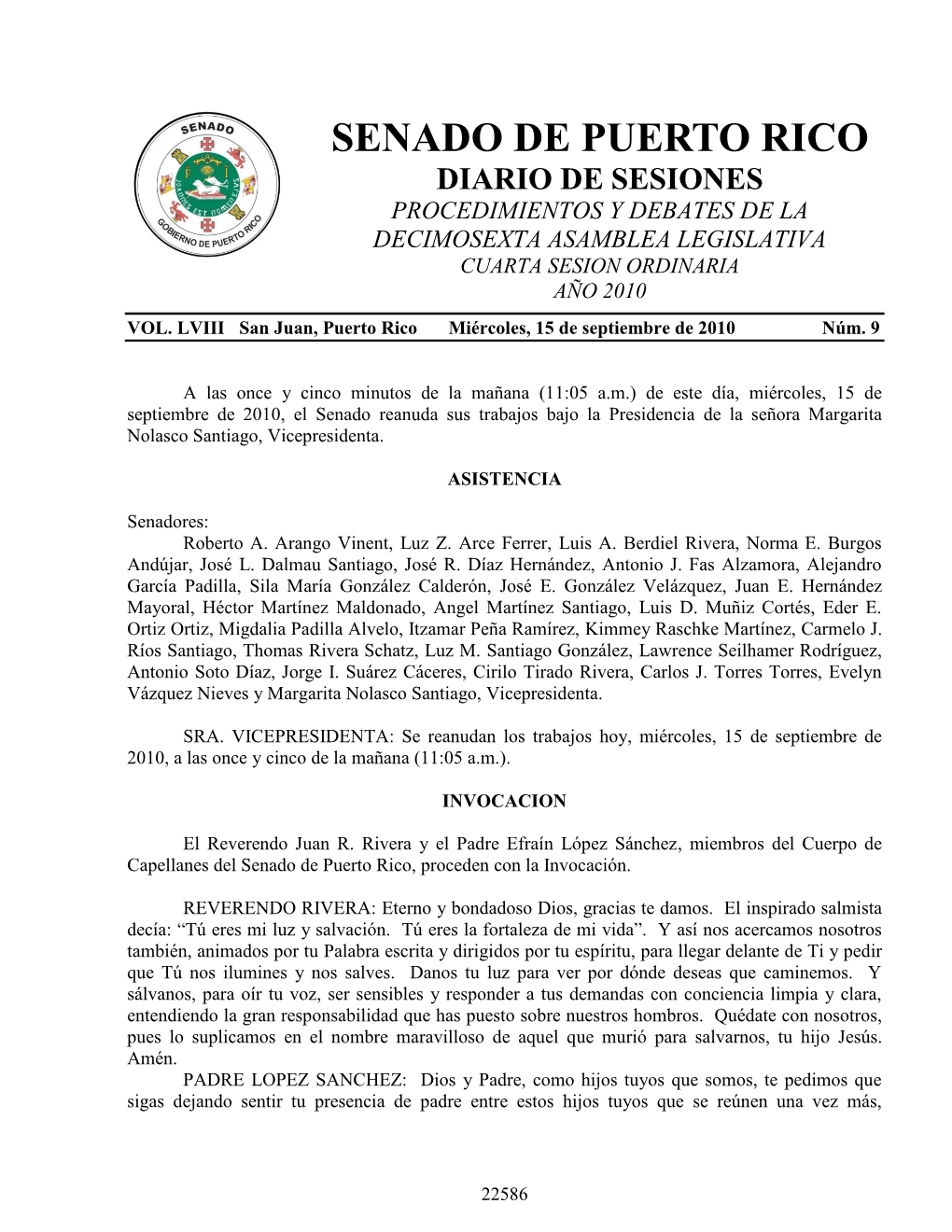 Diario De Sesiones Procedimientos Y Debates De La Decimosexta Asamblea Legislativa Cuarta Sesion Ordinaria Año 2010 Vol