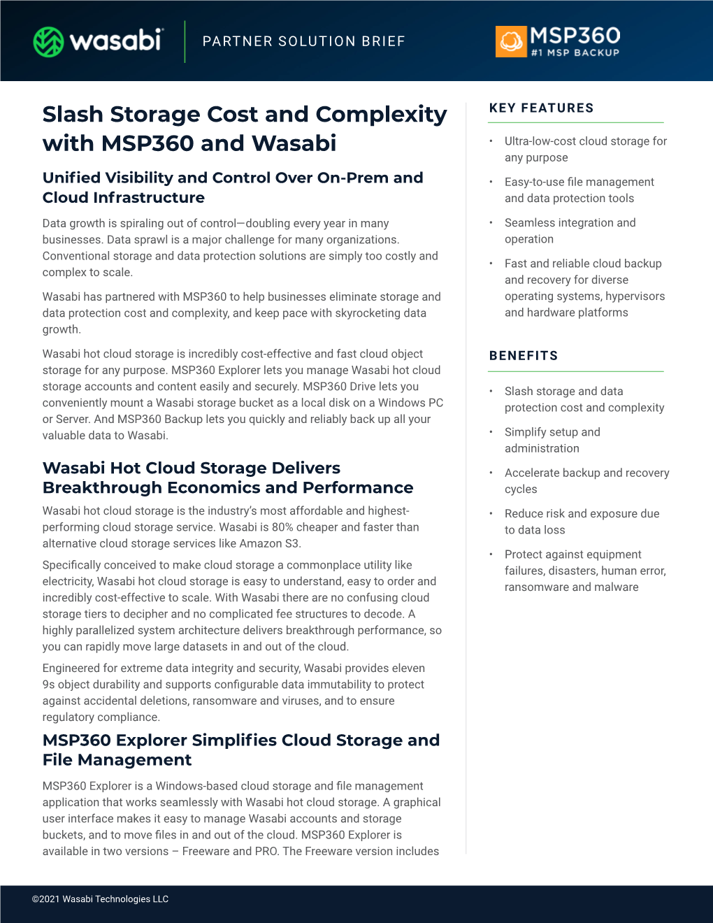 Slash Storage Cost and Complexity with MSP360 and Wasabi