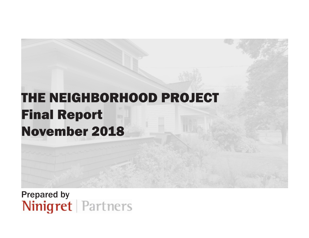 THE NEIGHBORHOOD PROJECT Final Report November 2018