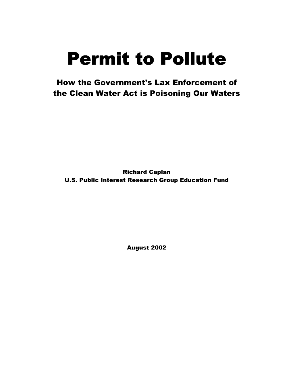 Permit to Pollute