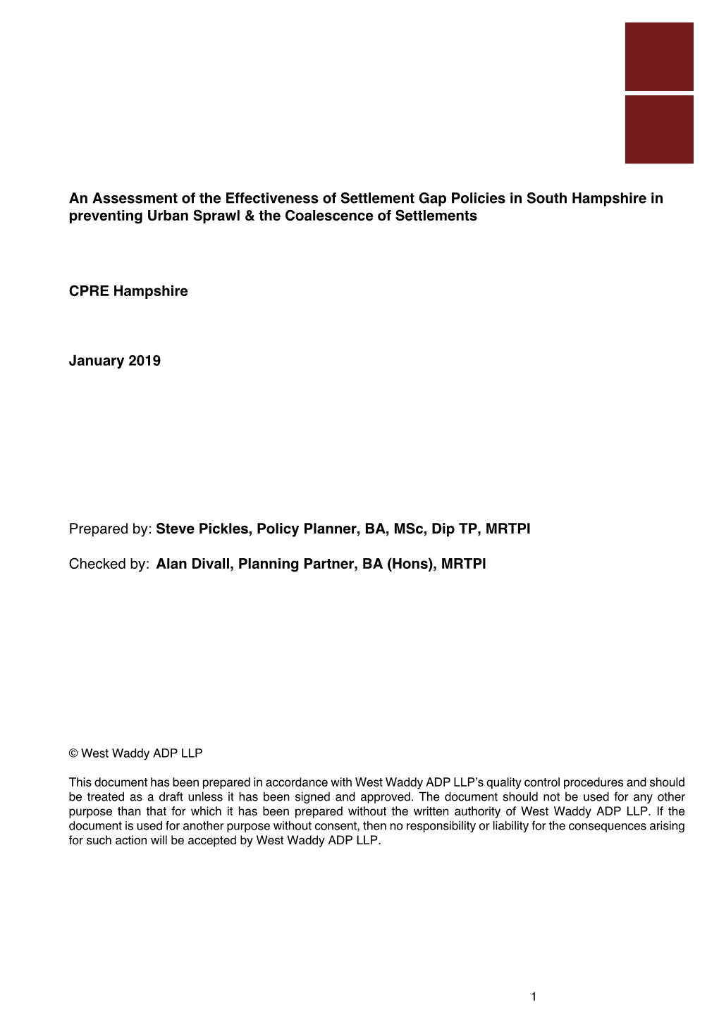 780 32 2019-01-09 Report on Countryside Gaps in South Hampshire CD Comments Jan19 with Appendices