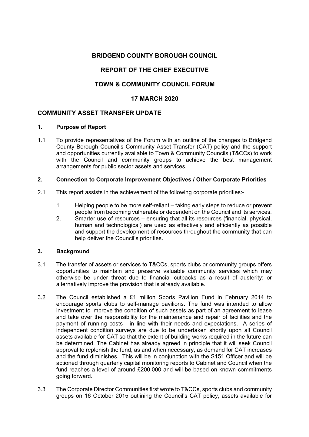 Community Asset Transfer Update PDF 146 KB