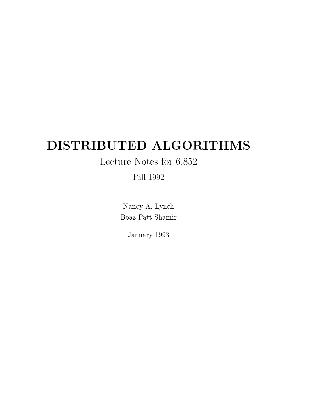 Distributed Algorithms