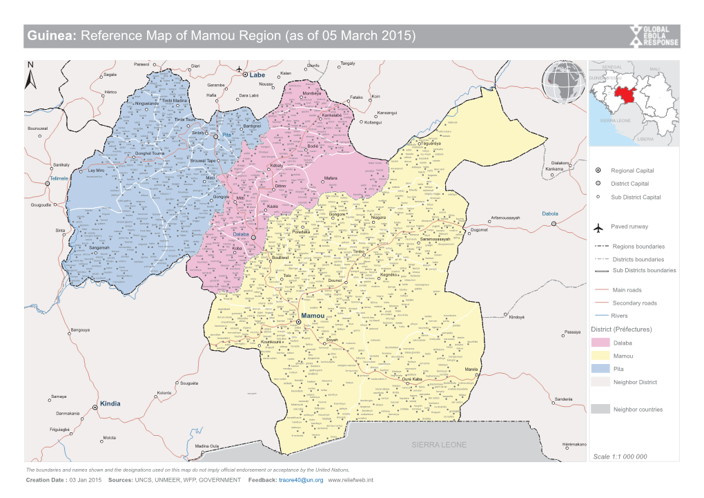 Guinea: Reference Map of Mamou Region (As of 05 March 2015)