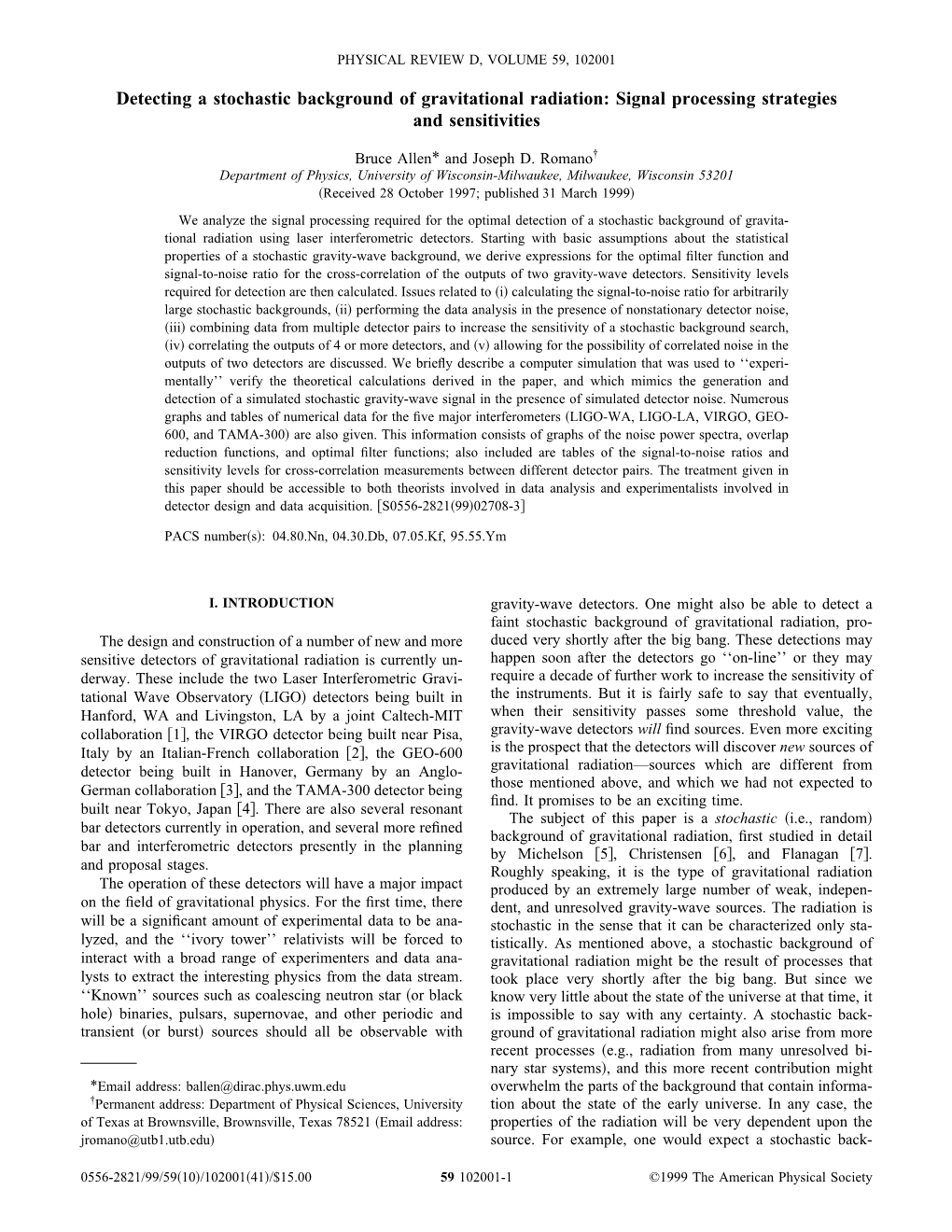 Detecting a Stochastic Background of Gravitational Radiation: Signal Processing Strategies and Sensitivities