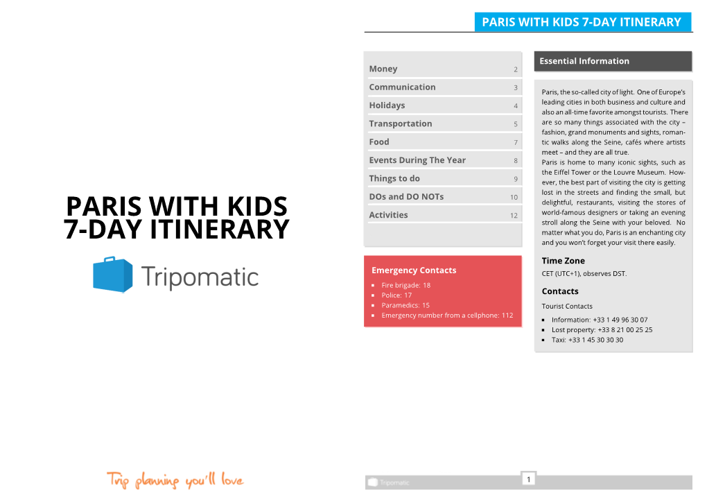 Paris with Kids 7-Day Itinerary