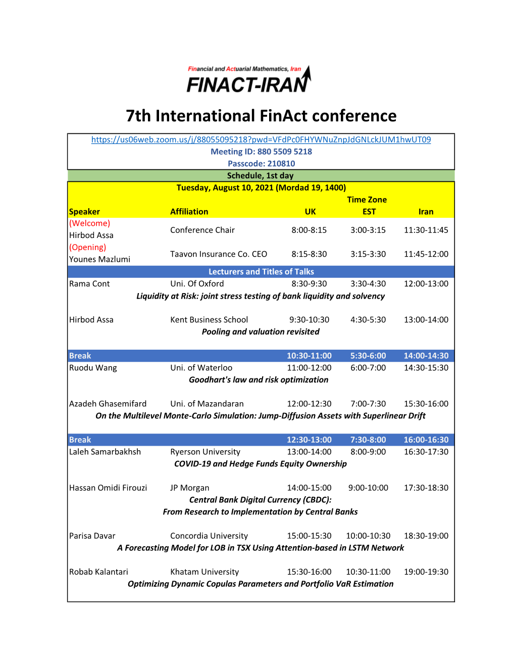 7Th International Finact Conference