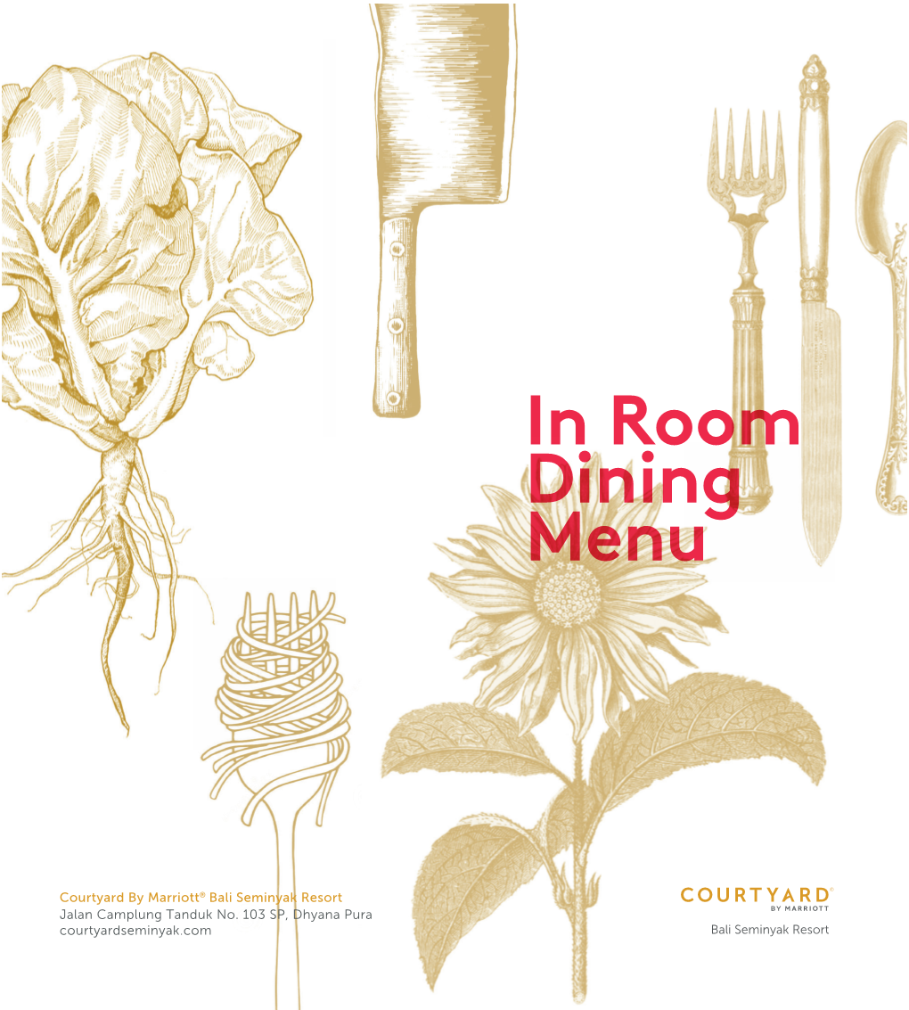 In Room Dining Menu