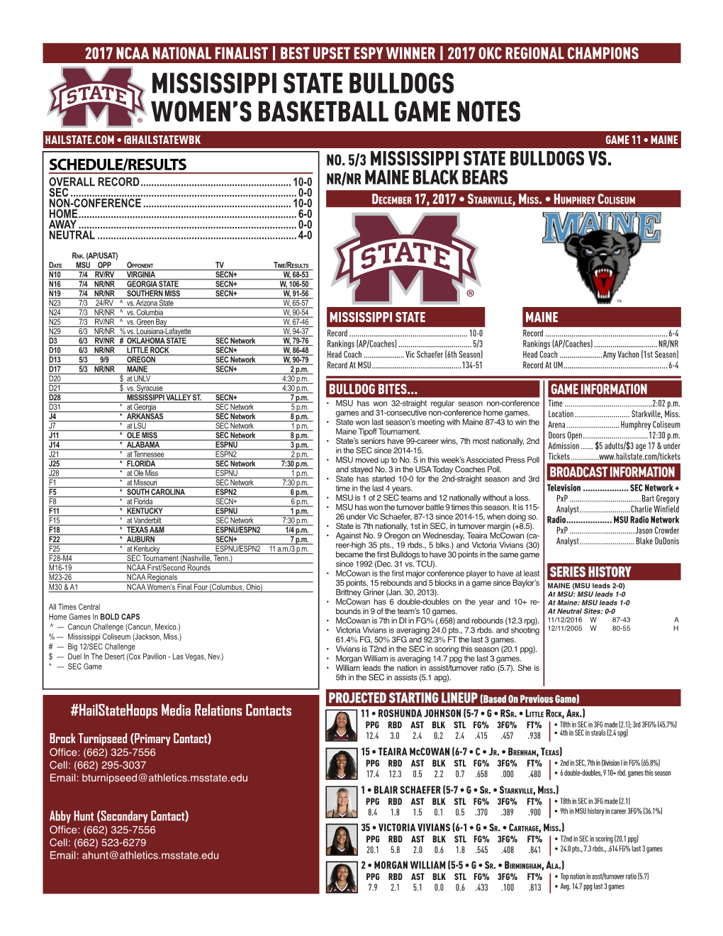 Mississippi State Bulldogs Women's Basketball Game