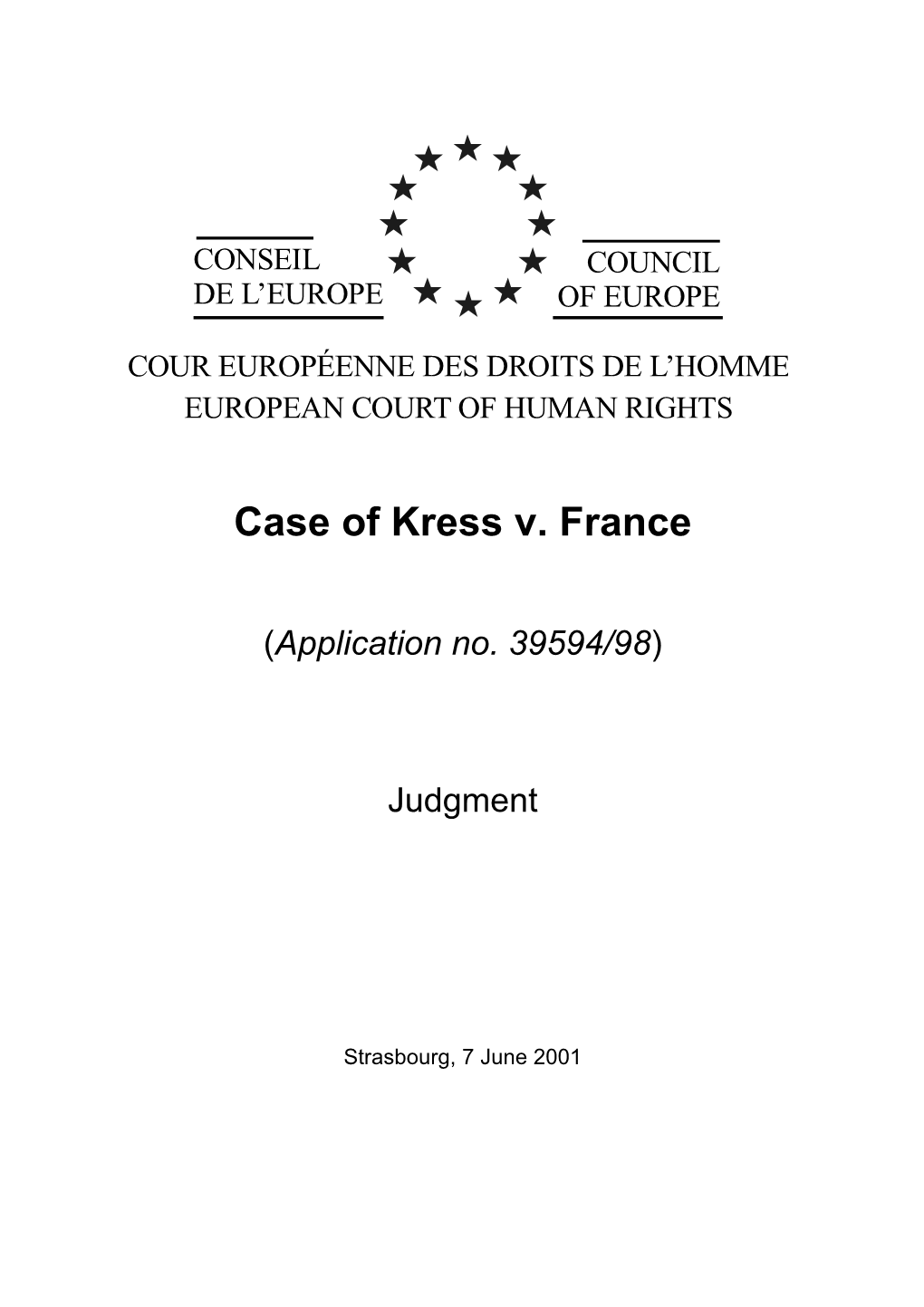 Case of Kress V. France