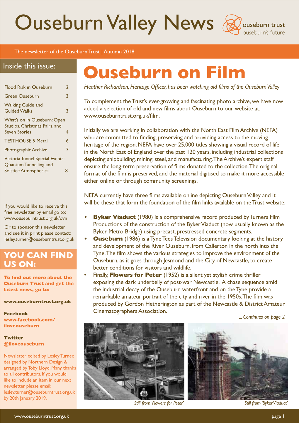 Ouseburn Valley News