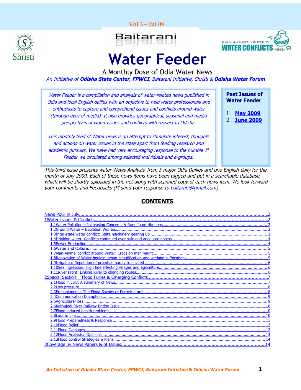 Water Feeder Vol Vol3 – Jul3 – 09Jul 09