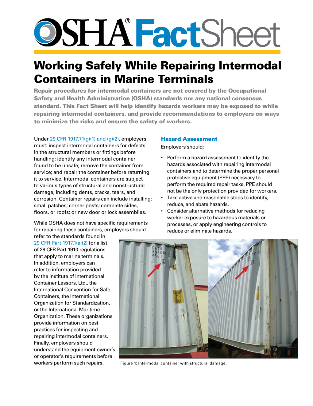 Working Safely While Repairing Intermodal Containers in Marine