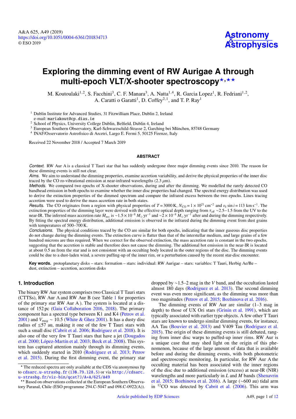 Exploring the Dimming Event of RW Aurigae a Through Multi-Epoch VLT/X-Shooter Spectroscopy?,?? M