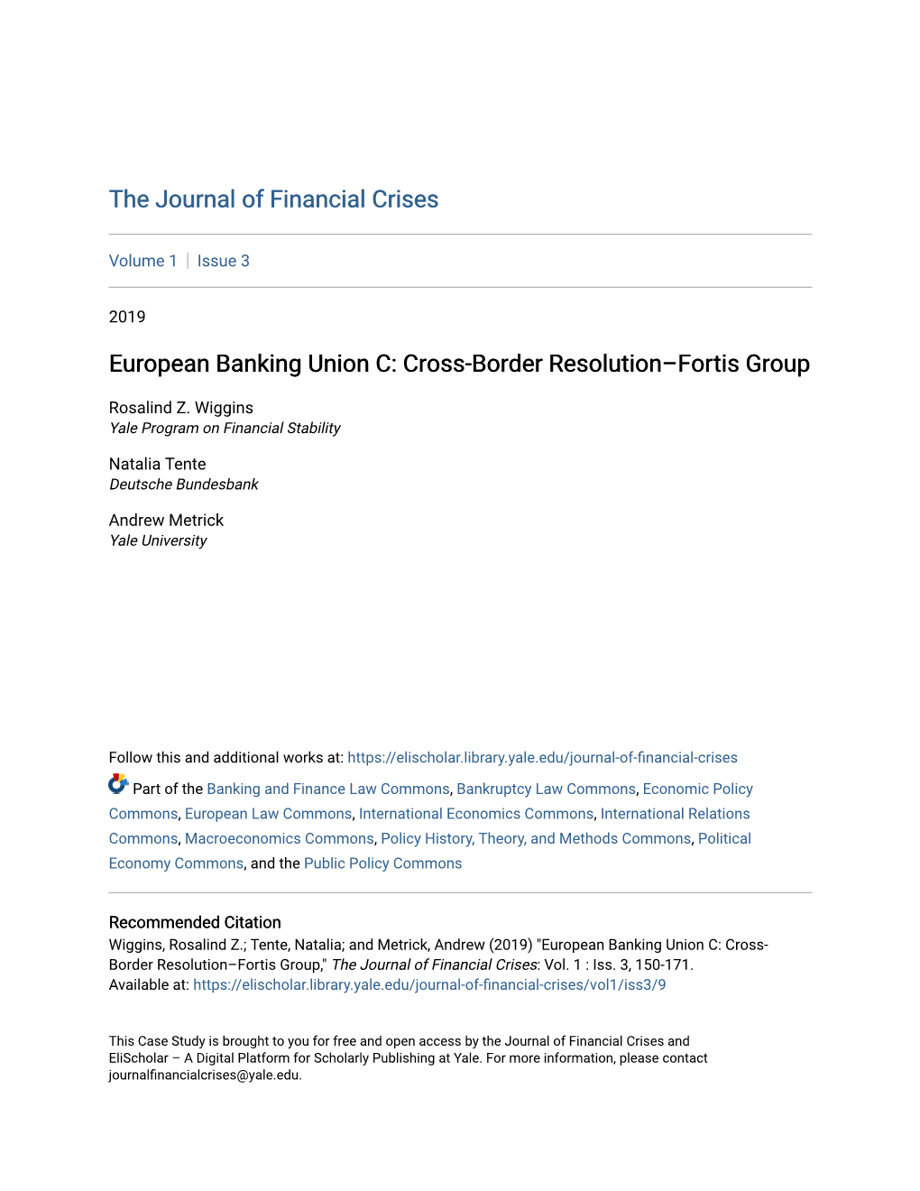 European Banking Union C: Cross-Border Resolution–Fortis Group