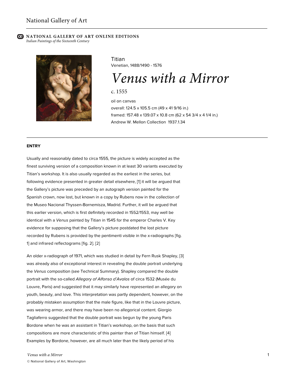 Venus with a Mirror C