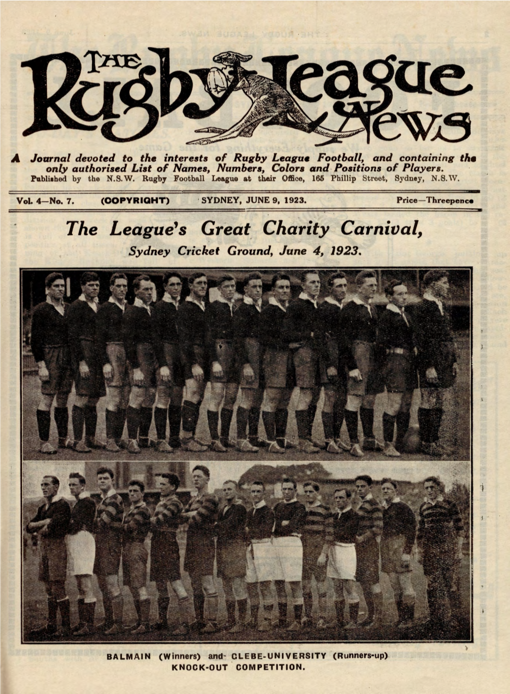 The League's Great Charity Carnival, Sydney Cricket Ground, June 4, 1923