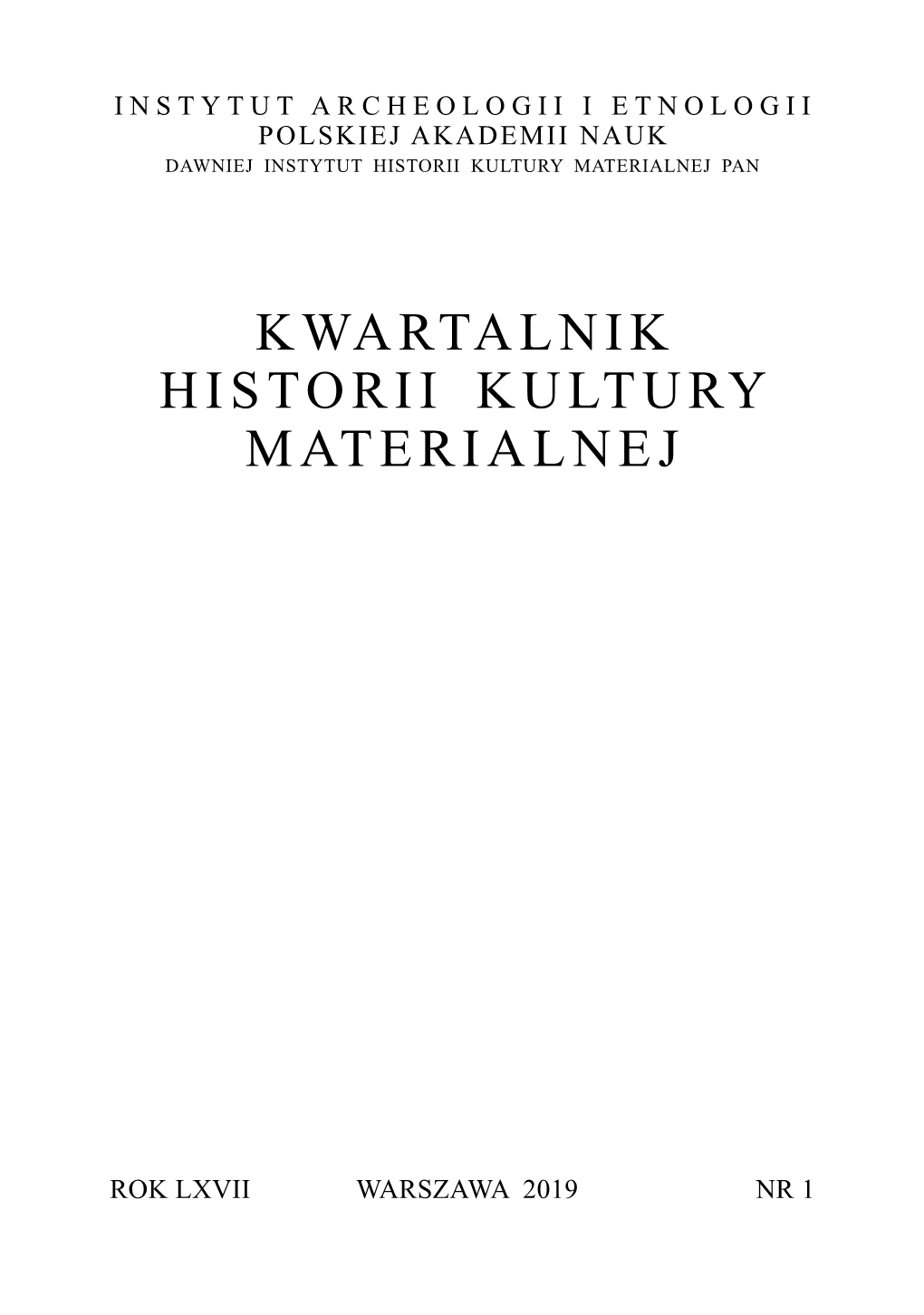 Kwartalnik Historii Kultury Materialnej