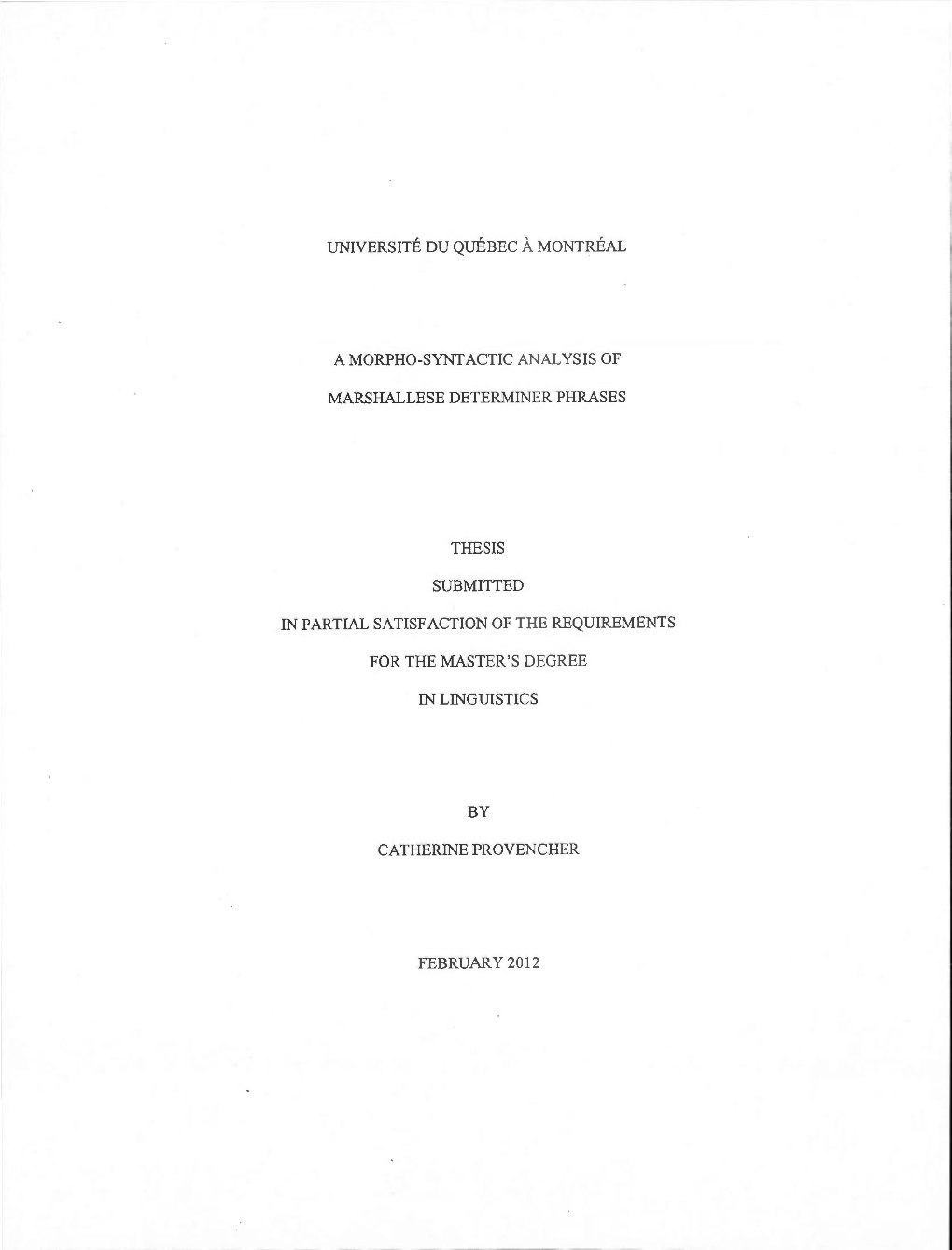 A Morpho-Syntactic Analysis of Marshallese Determiner Phrases